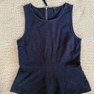 J. Crew Navy Sleeveless Peplum Top